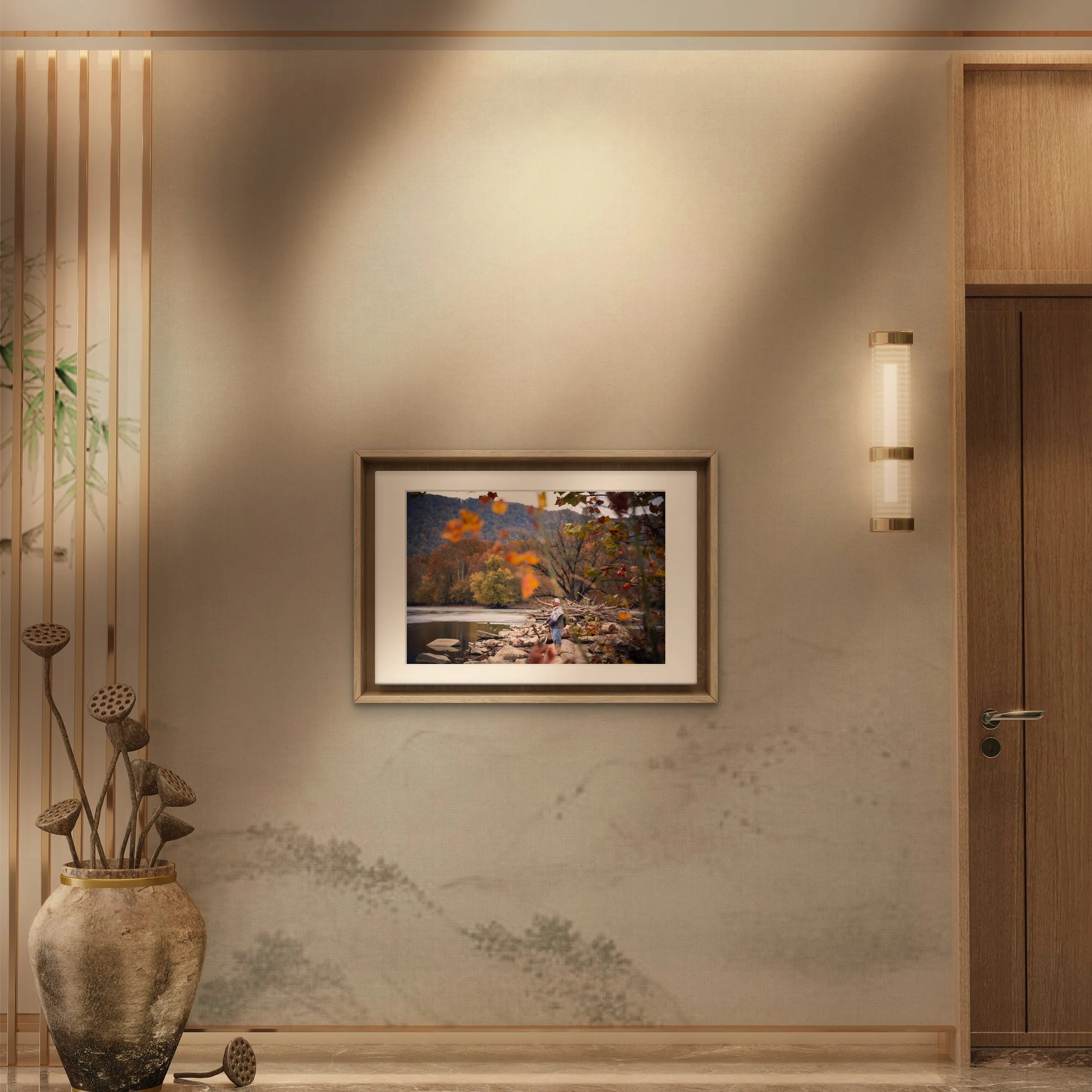 Fine art — interior display with framed print